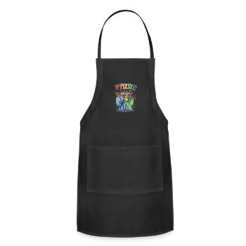 Rainbow Connection Embrace ,Happy Pride - Adjustable Apron - black - Front - Julia (174cm)