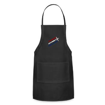 C-130 Hercules Flight. Fight. Win. Airplane - Adjustable Apron - black - Front - Julia (174cm)