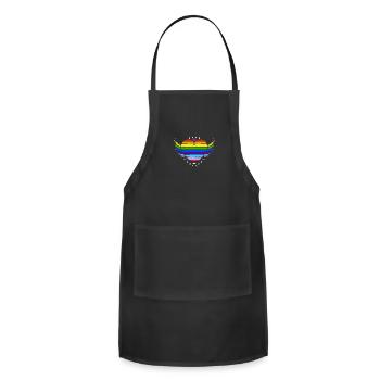 Rainbow Connection Embrace ,Happy Pride - Adjustable Apron - black - Front - Julia (174cm)