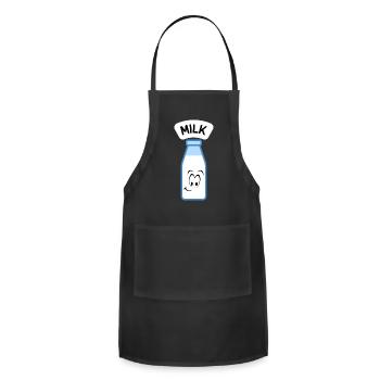 Bottle Of Milk Label Sticker - Adjustable Apron - black - Front - Julia (174cm)
