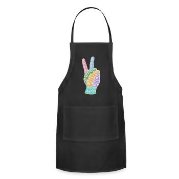 Coding Verbs in Peace Sign - Adjustable Apron - black - Front - Julia (174cm)