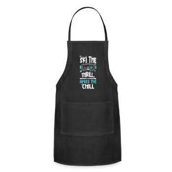 Ski the thrill, apres the chill - Adjustable Apron - black - Front - Julia (174cm)
