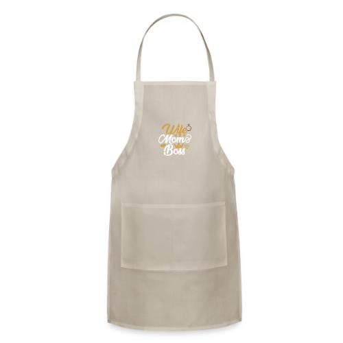 Wife Mom Boss design - Adjustable Apron