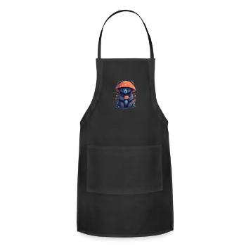 a cute bear cub - Adjustable Apron - black - Front - Julia (174cm)