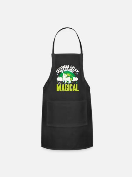 cerebral palsy, cerebral palsy awareness - Adjustable Apron - black