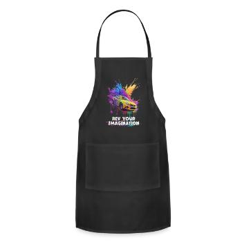 Chromatic Velocity: Spark Your Imagination - Adjustable Apron - black - Front - Julia (174cm)