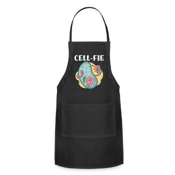Cell-fie Biology Cell Phone Witty Sarcasm Meme - Adjustable Apron - black - Front - Julia (174cm)