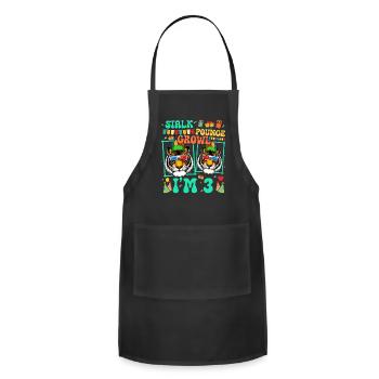 Stalk Pounce Growl I'm 3 Tiger Lover Kid 3rd - Adjustable Apron - black - Front - Julia (174cm)