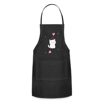 cut cat - Adjustable Apron - black - Front - Julia (174cm)