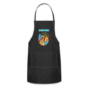 Surfing Adventures for the Ultimate Thrill - Adjustable Apron - black - Front - Julia (174cm)