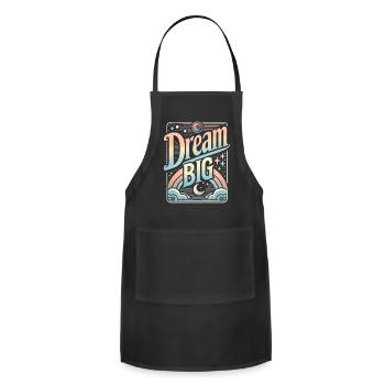 Dream Big: Inspiring T-Shirt for Ambitious Souls - Adjustable Apron - black - Front - Julia (174cm)