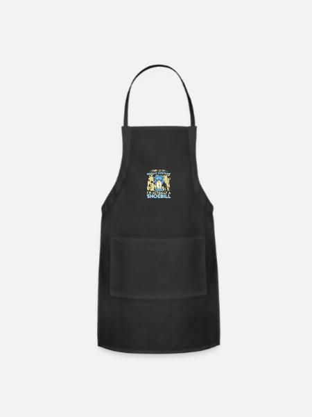 I'm Actually A Shoebill Stork Whalehead Bird Lover - Adjustable Apron - black
