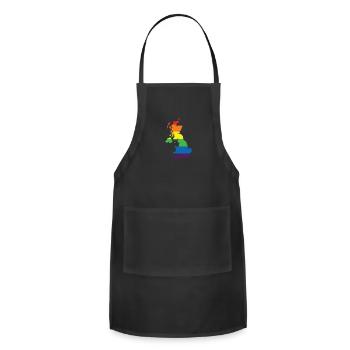 Rainbow Connection Embrace ,Happy Pride - Adjustable Apron - black - Front - Julia (174cm)