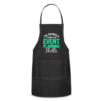 Event Planner Wedding Party Planner Event Manager - Adjustable Apron - black - Front - Julia (174cm)