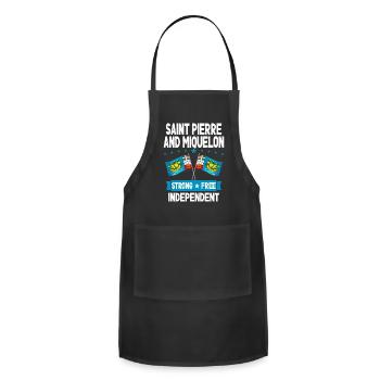 Saint Pierre and Miquelon - Adjustable Apron - black - Front - Julia (174cm)