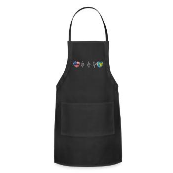 Saint Pierre and Miquelon - Adjustable Apron - black - Front - Julia (174cm)