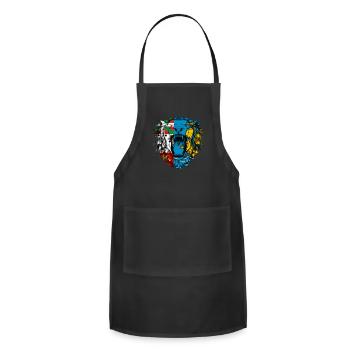 Saint Pierre and Miquelon - Adjustable Apron - black - Front - Julia (174cm)