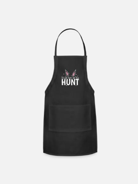 I'm just here for the Hunt Easter Easter Eggs - Adjustable Apron - black
