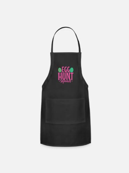 Egg Hunt Squad Easter colorful Easter Eggs - Adjustable Apron - black