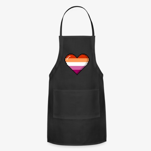 Lesbian Pride 8Bit Pixel Heart - Adjustable Apron