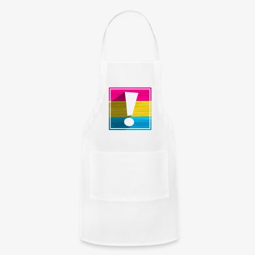 Pansexual Pride Flag Exclamation Point Shadow - Adjustable Apron