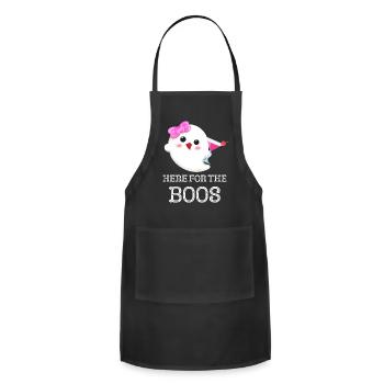 girly Ghost cute martini - Adjustable Apron - black - Front - Julia (174cm)