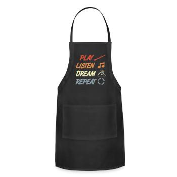 Clarinet Saying Vintage Style - Adjustable Apron - black - Front - Julia (174cm)