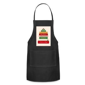 Seasonal Christmas Book Stack - Adjustable Apron - black - Front - Julia (174cm)