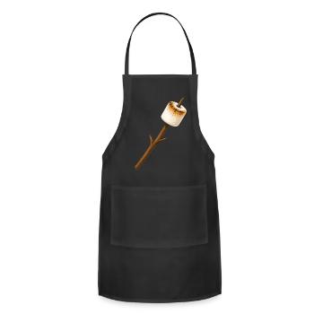 Roasted Marshmallow on a Stick - Adjustable Apron - black - Front - Julia (174cm)