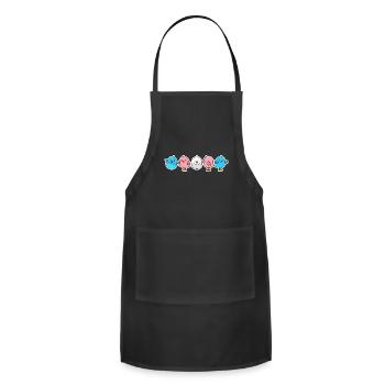 Trans Flag Chick Design for proud Trans People - Adjustable Apron - black - Front - Julia (174cm)