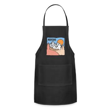 Nature Montana Mountain Design for proud Montanans - Adjustable Apron - black - Front - Julia (174cm)
