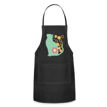 Cat and shapes - Adjustable Apron - black - Front - Julia (174cm)