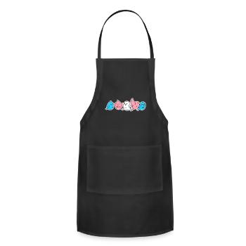 Trans Flag Bird Design for proud Trans People - Adjustable Apron - black - Front - Julia (174cm)