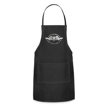USCG Cutterman Badge Enlisted Silver - Adjustable Apron - black - Front - Julia (174cm)