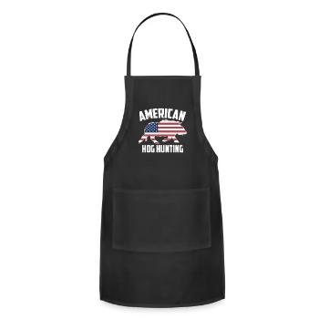 American Hog Hunting Pig Wild Boars Boar Hog Hunte - Adjustable Apron - black - Front - Julia (174cm)