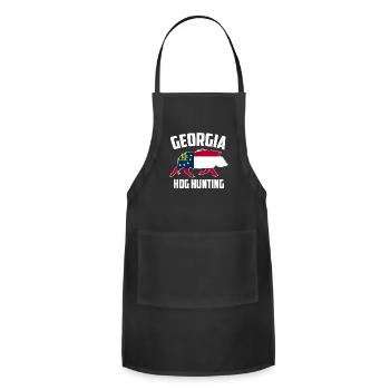 Georgia Hog Hunting Pig Wild Boars Boar Hog Hunter - Adjustable Apron - black - Front - Julia (174cm)