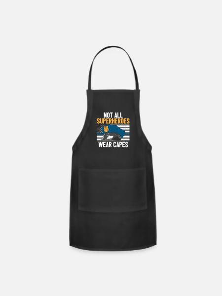 Not All Superheroes Wear Capes Police Cop Officer - Adjustable Apron - black