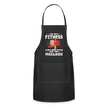 Funny Postal Worker Gift Into Fitness - Adjustable Apron - black - Front - Julia (174cm)