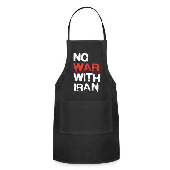 No_War_With_Iran_Peace_Statement - Adjustable Apron - black - Front - Julia (174cm)