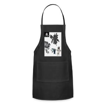 Doomsday Shadow Beasts Glyphs Jwk jojo studio  - Adjustable Apron - black - Front - Julia (174cm)