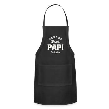 Have No Fear Papi is Here - Grandparents - Adjustable Apron - black - Front - Julia (174cm)