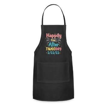 Married On Twosday Tuesday 2 22 22 - Adjustable Apron - black - Front - Julia (174cm)