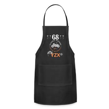 classic vintage custom motorcycle - Adjustable Apron - black - Front - Julia (174cm)