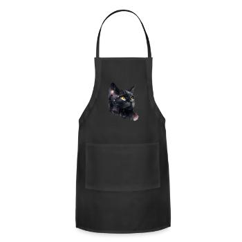 A terrifying black cat - Adjustable Apron - black - Front - Julia (174cm)