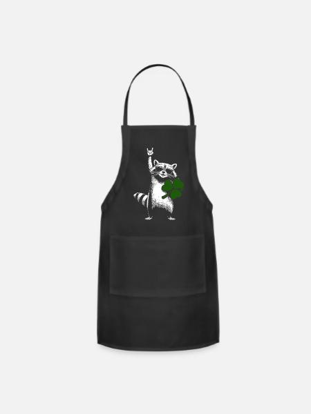 Lucky Cat with Shamrock Sunglasses - Adjustable Apron - black