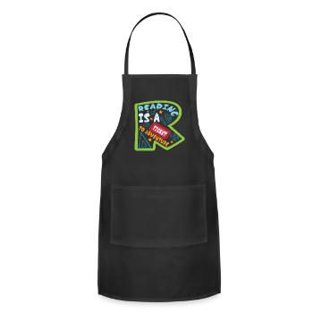 reading is a ticket to adventure shirt & sticker - Adjustable Apron - black - Front - Julia (174cm)