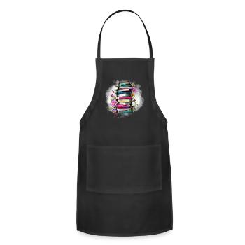 Book Stack Learning Learner Book Reader Lover - Adjustable Apron - black - Front - Julia (174cm)