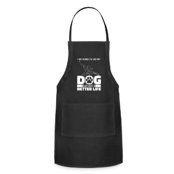 Kung Fu Dog - Adjustable Apron - black - Front - Julia (174cm)