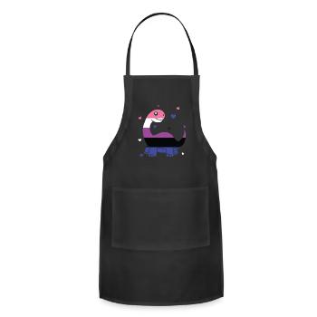 Gender Fluid Dinosaur - Adjustable Apron - black - Front - Julia (174cm)