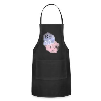 T Shirt Be You Tiful , Women T Shirt, Men T Shirt - Adjustable Apron - black - Front - Julia (174cm)